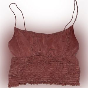 CUTE & BOHO Urban Outfitters Emma Cupro Smocked Cami